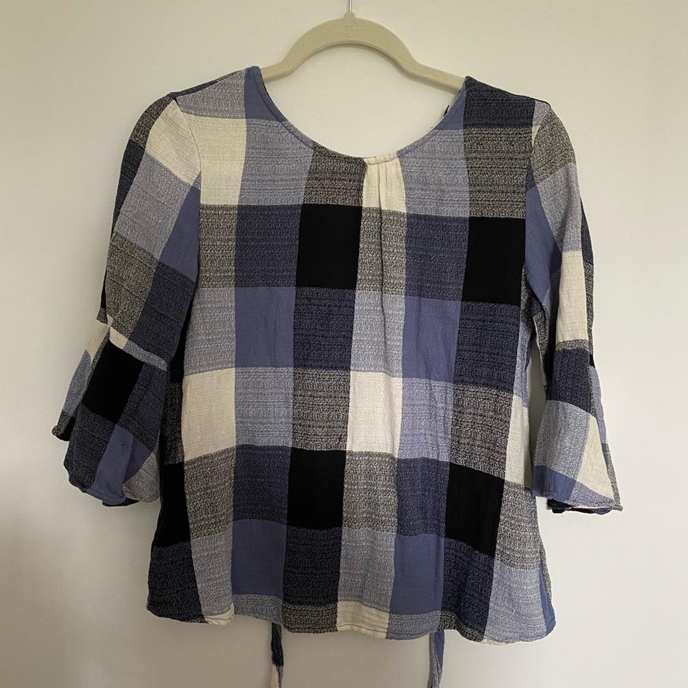plaid work top size XS